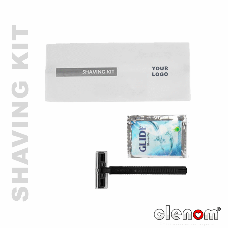 Shaving Kit with Smooth Shave Disposable Razor and Cream(4g), Bio Pack with Logo Toiletries Amenities for Hotel & Travel (Copy)
