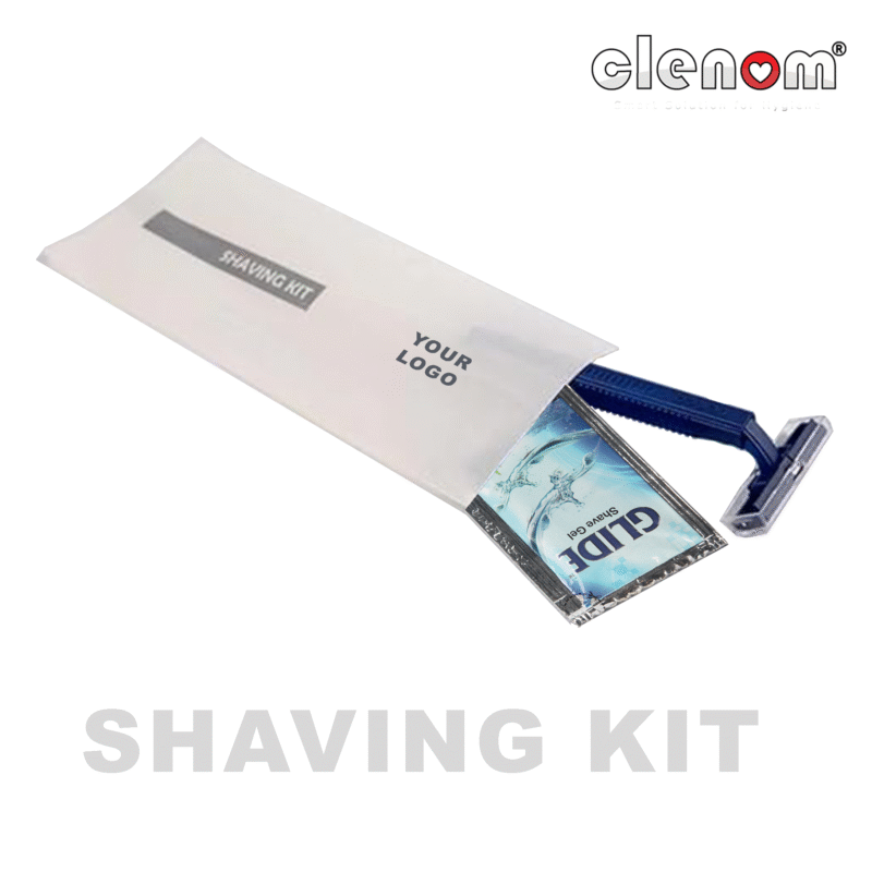 Shaving Kit with Smooth Shave Disposable Razor and Cream(4g), Bio Pack with Logo Toiletries Amenities for Hotel & Travel (Copy)