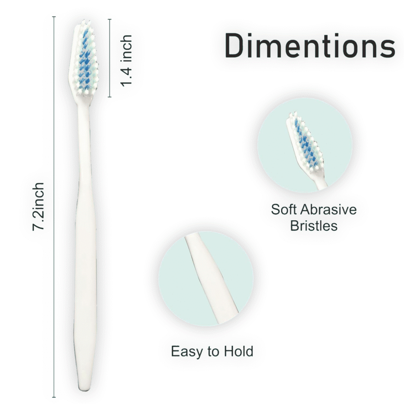 Couple Dental Kit with 2 Toothbrushes & 1 Toothpaste White Pouch Pack with Logo, Guest Amenities | Ideal for Hotels, Guest Houses, Airbnb, Spa, Hospitals.