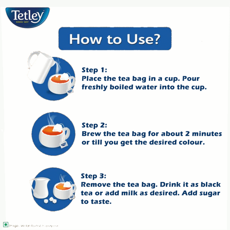 Tetley Original 100 Tea Envelop Bags, Rich Taste of Assam Tea, 1.7g Each