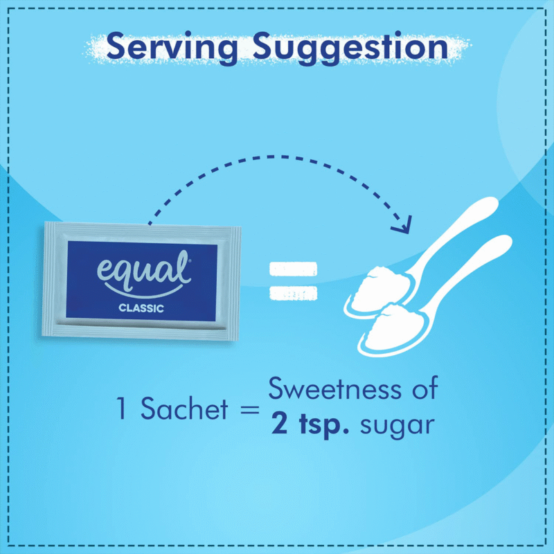 Equal Original Classic Zero Calorie Sugar Free Sweetener (Pack of 100 Sachets Box)