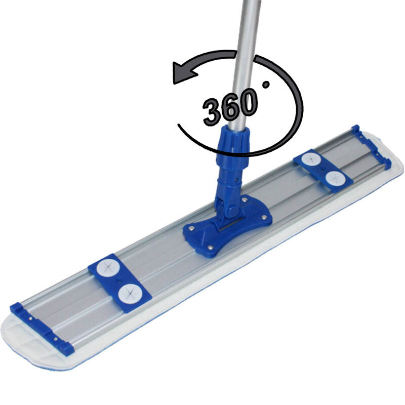 Professional Microfiber Mop 18" inch for Tile Floor Cleaning, Stainless Steel Handle - Reusable Flat Mop Pad