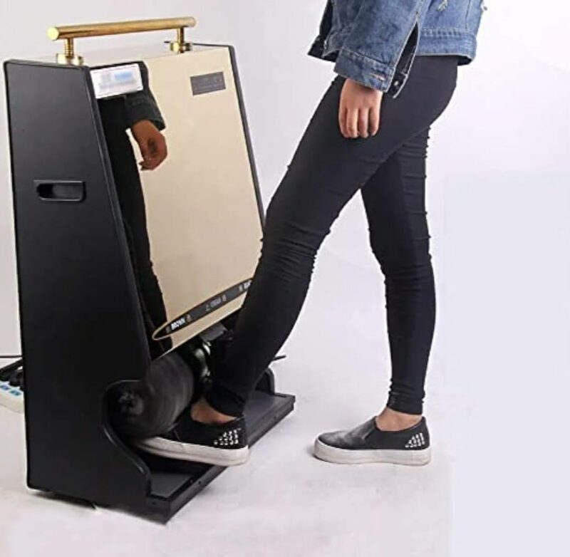 Fully Automatic Induction Shoe Polish Machine Gold | 3-in-1 Dust, Polishing and Brightening | Large Size | Black & Brown Brushes.