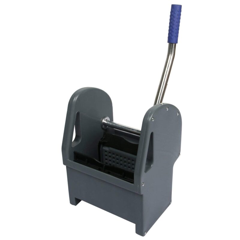 Double Bucket Mop Wringer Trolley | HDPE Plastic Material with Check Duster Cloth | 40 Ltr.