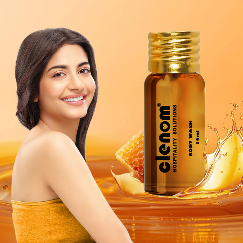 Clenom Body Wash Honey Shower Gel | Customizable Logo| Gold Screw Cap |15ml