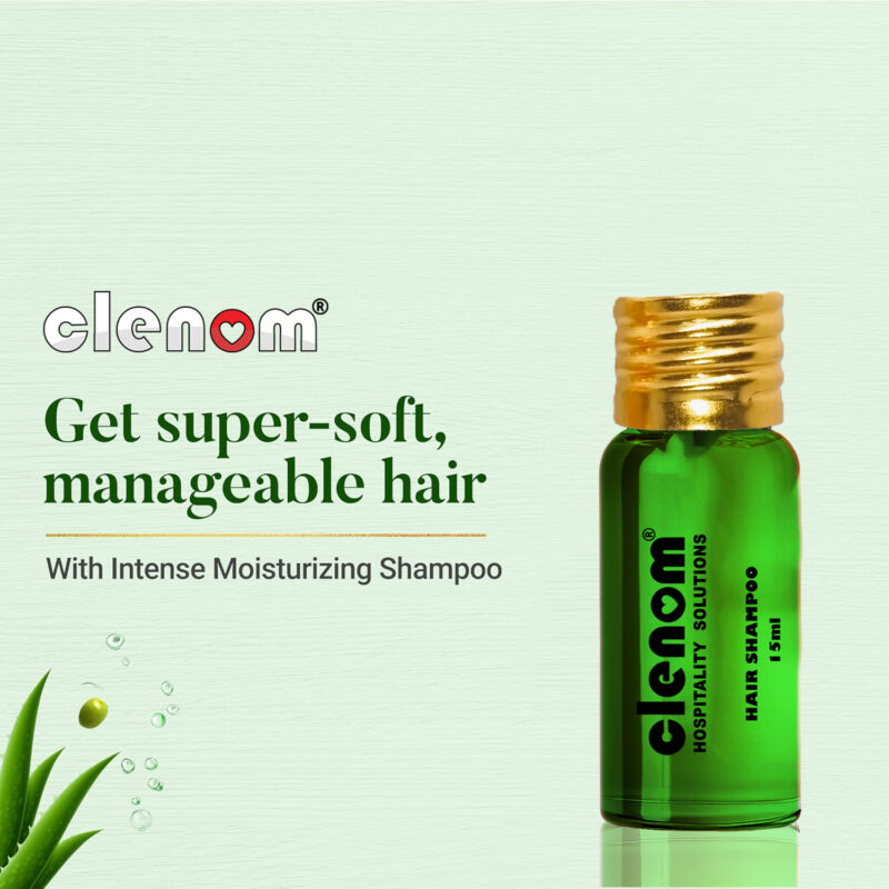 Clenom Aloe vera Hair Shampoo |15ml | Customizable Logo | Golden Screw Cap.