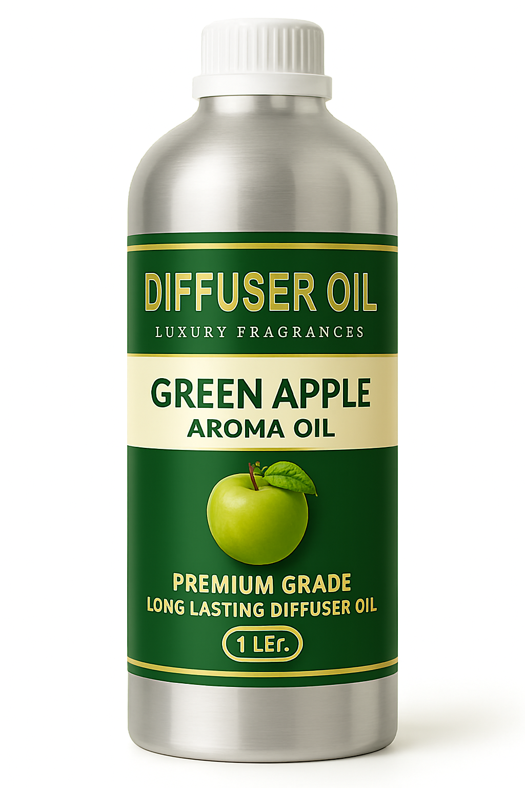 Green Apple Diffuser Oil with Strong, Long-Lasting Aroma. Premium Aroma Oil for Hotels, Resorts & Hospitals. Diffusers, Air Purifiers, Vaporizers – 1 Liter (1000 ml)