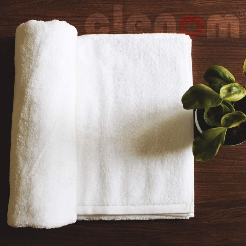 Hotel Terry Bath Towel - White 630 GMS | High Quality 100% Ring Spun Cotton, Highly Absorbent.