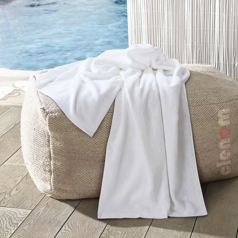 Hotel Terry Bath Towel - White 630 GMS | High Quality 100% Ring Spun Cotton, Highly Absorbent.