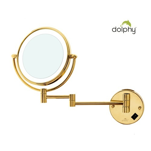 Dolphy Round 5X LED Brass Magnifying Mirror