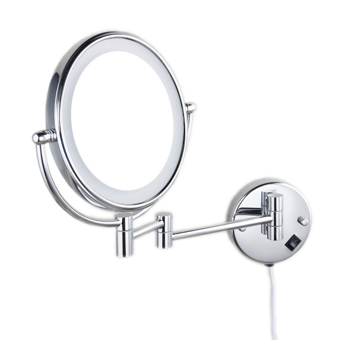 Silver 5x LED Magnifying Shaving & Makeup Mirror