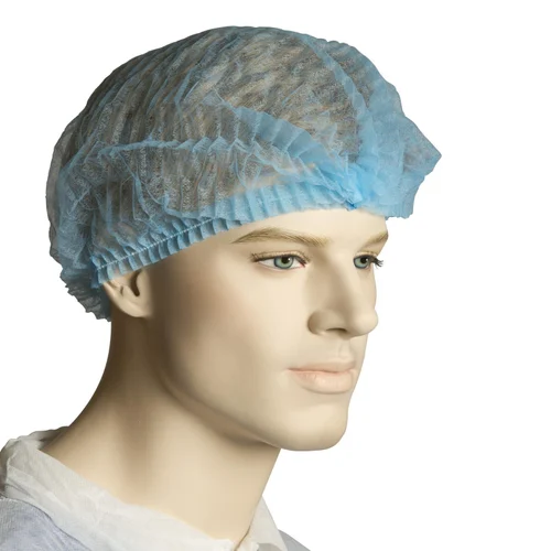 Blue Non Woven Disposable Head Cap for Hospital, Size: 18 To 24 Inches