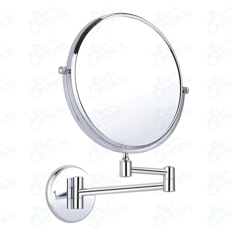 Orchids SMOOTH TOUCH Wall Mounted Concave Mirror with Adjustable Extendable Arm, Chrome Finish