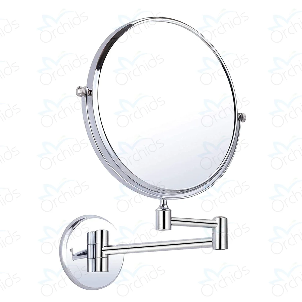 Orchids SMOOTH TOUCH Wall Mounted Concave Mirror with Adjustable Extendable Arm, Chrome Finish